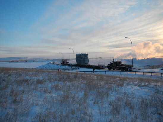 Transformer on trailer