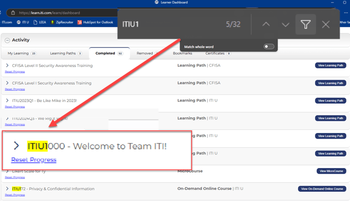 Use the course code to loctate
