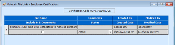 nexgen employee cert record
